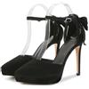 LIUGUISUOCHBH Décolleté da Donna con Tacco a Spillo da 4,72 Pollici. Décolleté con Plateau a Punta Chiusa. Classico Elegante per Tutte Le Occasioni,Nero,36 EU