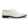 Infinity Leather Scarpe Eleganti da Uomo Dolcetto in Similpelle Verniciata Bianca, Modello Oxford Stringate, Ideali per Matrimoni e Occasioni Formali.