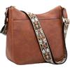 Long Keeper Borsa Donna Tracolla Pelle Elegante Borsa a Spalla Donna Grande Vintage Morbide Borsa Tracolla da Viaggio Regolabile Retro Marrone