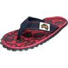 Gumbies Originals Rosso - Flip Flops in materiali riciclati, suola profilata in pneumatici per auto riciclati, morbido plantare in tela di cotone, comodo cinturino interdigitale in cotone, 43 EU