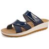 Fly Flot Ciabatta Donna in Tessuto a Fasce Incrociate con Strappi Regolabili, Fodera Traspirante Air Flot e Sottopiede in Pelle, Blu, 40 EU