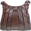 AR BRAND EST. 2021 Borsa da donna in vera pelle morbida, borsa a tracolla con catena, nera, Marrone, MED