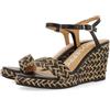 GIOSEPPO Sandali bianchi e colore naturale zeppa alta con treccia per donna Tigard, Nero, 39 EU