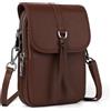 befen Piccola borsa a tracolla in vera pelle da donna, multi tasca per telefono cellulare, borsa a tracolla con blocco RFID slot per carte, argento