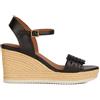 Geox Sandalo da donna con zeppa D Ponza a, Nero, 38.5 EU