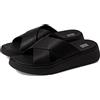 FitFlop Sandali da donna F-Mode in pelle con plateau incrociato, interamente nero, 9