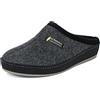 SCHAWOS Pantofole Uomo in Feltro 6030 - Calde con lana e suola rigida antiscivolo (grigio 24W, 40)