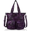 Angel Kiss Hobo Borse per le Donne Morbido PU Pelle Spalla Borsa Grandi Donne Hobo Borse Moda Top Maniglia Satchel, Viola scuro, Taglia unica
