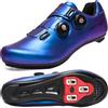 ARTVEP Scarpe da Ciclismo da Uomo Scarpe da Bici da Strada Compatibile con SPD e Delta Blocco Pedale Scarpe da Bicicletta Peloton Antiscivolo Traspiranti Blue 255
