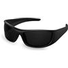 Bloomoak Occhiali da sole polarizzati neri con lenti super scure | Occhiali da sole sportivi avvolgenti unisex | UV400 | CAT 4 | Per fotofobia (occhi sensibili)