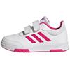 adidas Unisex - Bambini Tensaur Hook and Loop Shoes, Cloud White / Magenta / Core Black, 35 EU