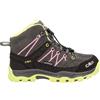 CMP Kids Rigel Mid Trekking Shoes WP, Scarpe da Escursionismo Unisex-Bambini e Ragazzi, Mela Grigio Rosa, 34 EU