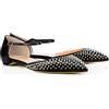 Generic Ballerine Eleganti da Donna con Borchie, Scarpe Basse Comode e Sexy con Punta Affusolata, con Aperture Laterali e Cinturino Regolabile alla Caviglia, per Feste e Matrimoni