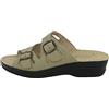 Fly Flot 63008NE Rovere Ciabatte Donna Doppia Fibbia Tomaia Pelle Sottopiede Vera Pelle Anti Shock ANATOMICO Made in Italy Zeppa 4,5 CM