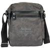 Avirex, Borsello Medio con Tracolla Regolabile in Canvas Spalmato con Parti in Ecopelle, Tracolla da Uomo, Collezione Pasadena, PSD03 (Dark Grey)