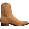 DJFOG Stivali da Motociclista da Cavaliere da Uomo Stivali Corti in Pelle Scamosciata Scarpe da Equitazione con Punta Tonda Scarpe da Cowboy Occidentali Vintage con Cerniera,Cachi,43 EU