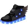 YUNICUS Scarpe da ginnastica per bambini che si illuminano con ricarica USB, lampeggianti, con ali, alte e LED, per ragazze e ragazzi, per Halloween, Natale, compleanno, ottimo regalo