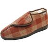 Footwear Studio Pantofole ortopediche a stivaletto da uomo Dunlop con chiusura a strappo regolabile, Plaid marrone., 42 1/3 EU