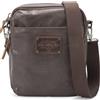 Avirex Borsello Uomo a Tracolla in Eco Pelle, Borsa a Tracolla Uomo Impermeabile con Tasche a Zip in Stile Militare, Collezione Buffalo (Marrone)