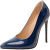XIEPP décolleté sexy a spillo con punta a punta - Tacchi alti da infilare, da donna, design minimalista e classico con tacco ultra sottile, Blu scuro, 40 EU