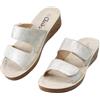 CLEIKS Scarpe Ortopediche Regalo per la Mamma Sandali Aperti Donna Argento Chiusura a Strappo Plateau Sandalette Estate Antiscivolo Ciabatte (Argento, 39 EU, WCL260423-11)