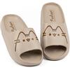 Pusheen the Cat Sliders Donna | Womens Cartoon Tabby Cat Character Sandali Marroni | Beachwear Summer Swimwear Calzature Scarpe
