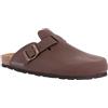GRÜNLAND il benessere è naturale Grunland Sara CB0802 Ciabatte Chiuse con fibbia laterale Sottopiede Vera Pelle Plantare Anatomico in Sughero Sandali Pantofole Eco-Friendly Mogano 40