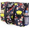 TOPDesign - Borsa tote impermeabile con 13 tasche esterne e interne, chiusura superiore con cerniera e supporto inferiore spesso, ideale per donne lavoratrici, insegnanti, infermiere, contabili (rosa)
