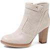 QUEEN HELENA Tronchetti Traforati Stivaletti a Punta con Tacco Casual Donna X30-114 (Beige, Sistema Taglie Calzature EU, Adulto, Donna, Numero, Media, 39)