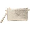 Mauro Pelletteria Pochette Donna con Tracolla Borsa Clutch Donna Elegante in Pelle Morbida Made in Italy Borsa da Polso Modello Mya Oro Platino