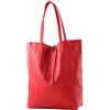 modamoda de - T163 - Ital. Grande borsa shopper con tasca interna in pelle, Large