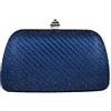 Boutique De FGG Mini pochette con strass per donne formali, borse da sera eleganti da sposa e pochette, pochette in cristallo, Blu navy, Mini