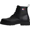 Tommy Jeans Uomo Stivali Mezza Gamba Lace Up Rubberized in Pelle