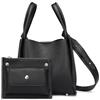 YONBEN Borsa tote in pelle morbida borsa tote con cerniera e tasche in ecopelle con cerniera borsa tote elegante da donna in pelle, nero