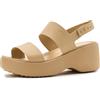 Crocs Sandali Brooklyn da donna con tacco, anacardi, 39, Anacardi., 38/39 EU