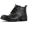 OSSTONE nero retrò Stivali da moto per uomo Caviglia camminare moda Lace-Up Pelle Chukka Vintage Boots Uomo Scarpa Casual OS-6015-2,Retro Black，US12(EU46)