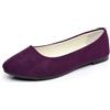 Hwalleum Ballerine da donna, semplici scarpe basse casual in tinta unita pompe da donna ballerina da lavoro elegante ufficio formale comfort a punta scarpe basse slip on, Viola, 41 EU