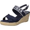 Tommy Hilfiger Espadrillas Wedge Donna Seasonal Webbing Mid Wedge Tacco a Zeppa