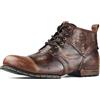 OSSTONE Marrone retrò Stivali da moto per uomo Caviglia camminare moda Lace-Up Pelle Chukka Vintage Boots Uomo Scarpa Casual OS-6015-2,Marrone Retro，US12(EU46)