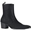 OSSTONE Stivaletto da uomo Chukka crine di cavallo Stivaletti firmati Scarpe casual tacco Chelsea Stivali Stampe di coccodrilli OS-JY021-A-IT Nero