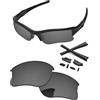 PapaViva Lenti di ricambio e kit in gomma per Oakley Flak Jacket XLJ OO9009, Pro+ nero cromato polarizzato - Rivestimento ad Ar, Flak Jacket XLJ