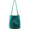 AOSSTA Borsa tote da donna, design alla moda firmato, taglia media, tinta unita, morbida, in finta pelle, borsa hobo a spalla, borse a secchiello, Turchese, Medium
