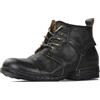 OSSTONE Graffio nero Design della punta in metallo per una maggiore resistenza agli urti Stivali da moto per uomo Caviglia camminare moda Lace-Up Pelle Chukka Stivali OS-6015-3-A-R