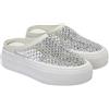 Surwin Zoccoli Donna Estive con Punta Chiusa, Design Strass Pantofole Estive Donna Comode Sandali Elegante Hollow-out Suola Spessa Pantofole Ciabatte Chiuse Davanti (Colore Argento,40)