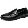 DXSYGMBN Brogue Scarpe da Uomo in Pelle Elegante Slip-On Double Monk Strap con Fibbia Casuale Scarpe da Sera Mocassini