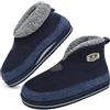KuaiLu Pantofole Stivaletto Uomo Invernali Babbucce Calde Peluche Pelose Foderata Chiuse Pantofola Stivali Casa Comode Memory Foam Slippers con Indoor outdoor Antiscivolo Suola Blu 47