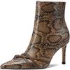 QUEEN HELENA Tronchetti con Tacco Alto Stivaletti a Punta Casual Donna K3989 (Marrone Pitonato, Sistema Taglie Calzature EU, Adulto, Donna, Numero, Media, 36)