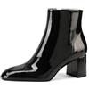 QUEEN HELENA Tronchetti Lucidi Stivaletti con Tacco Casual Donna K3477 (Nero, Sistema Taglie Calzature EU, Adulto, Donna, Numero, Media, 39)
