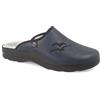 Fly Flot | Classic Man, Pantofole Uomo con Logo, Ciabatte con Tomaia Foderata in Vera Lana, Sottopiede in Vera Lana, Blu, 41