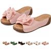 Generic Sandali da donna con zeppa con nodo e fiocco punta aperta ampia larghezza comfort spiaggia infradito eleganti tacchi bassi estate 2026, rosa, 38 EU